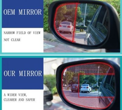 Convex and concave mirrors in cars